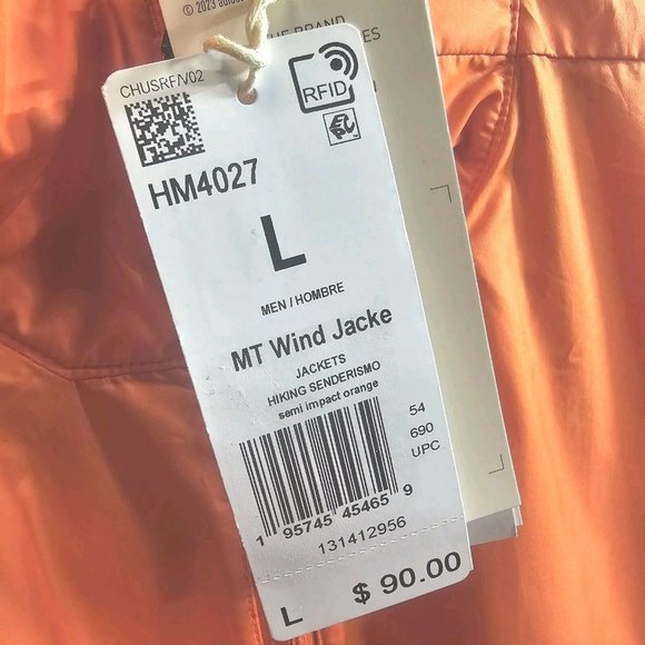 Adidas Terrex Multi Windbreaker Jacket Semi Impact Orange - Men's Size L- NEW! - Picture 8 of 11